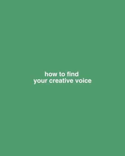 How to find your creative voice